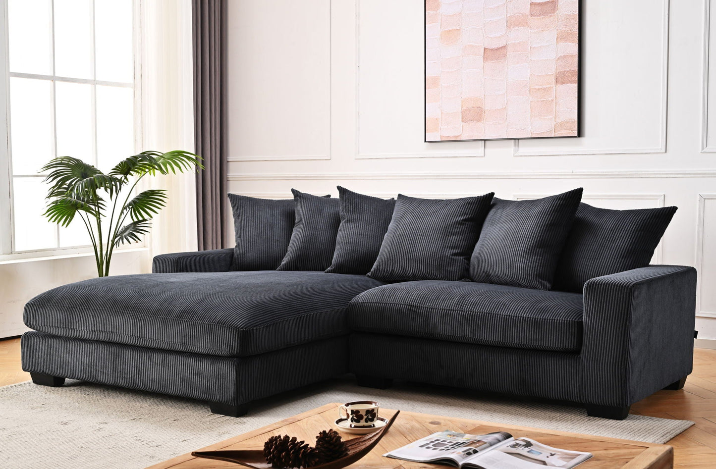 Luxe - Oversized 2 Piece Sectional Couches for Living Room, L Shaped Sofa With Chaise
