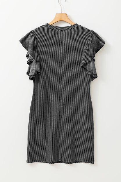 Threaded Pear Jocelyn Ruffled Flutter Sleeve Dress