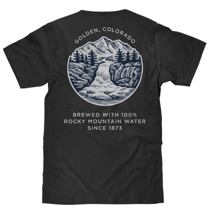 Made in the USA Coors Banquet Golden Colorado Front and Back Beer T-Shirt - Asphalt Gray