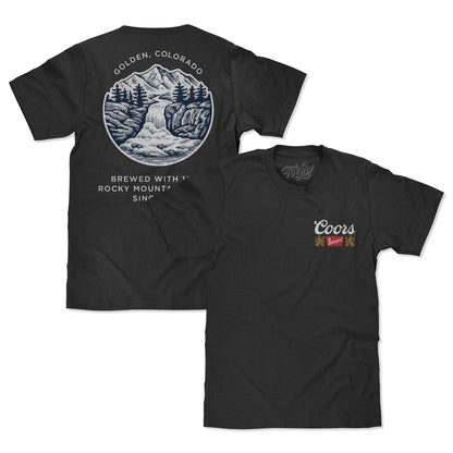 Made in the USA Coors Banquet Golden Colorado Front and Back Beer T-Shirt - Asphalt Gray