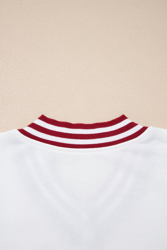 Threaded Pear Esme Striped Puff Sleeve Sweatshirt