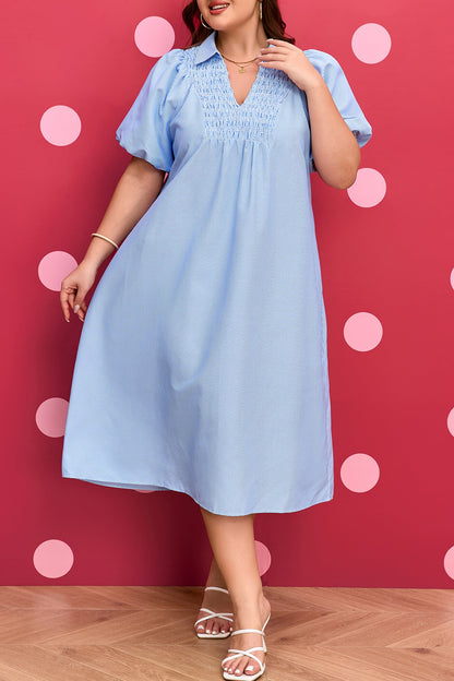Threaded Pear Julieta Detail Collar Midi PLUS Dress