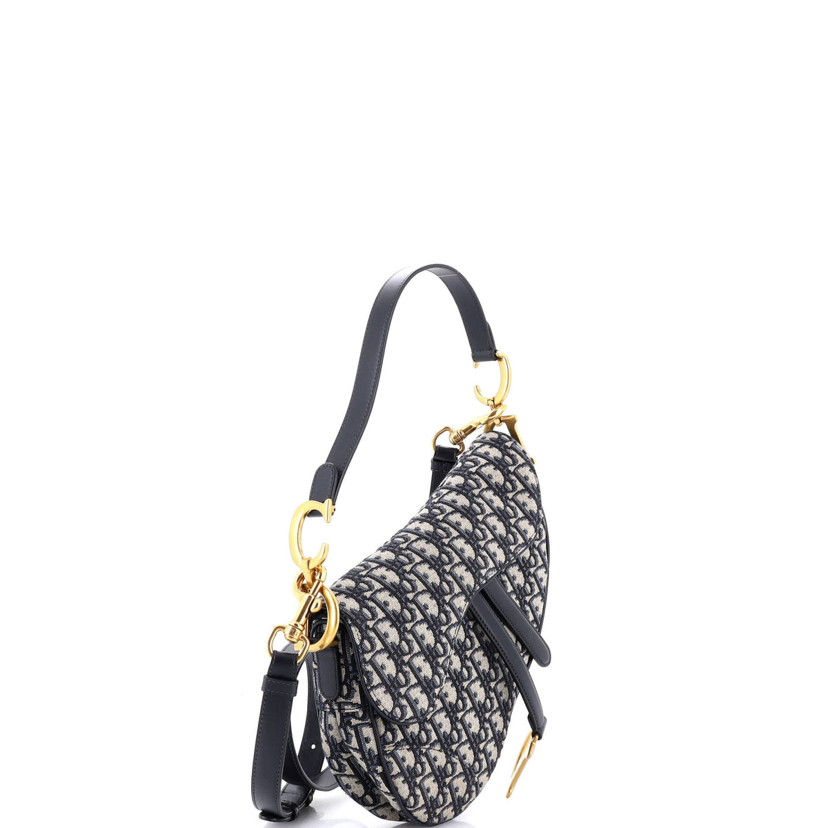 Saddle Handbag with Strap Oblique Canvas Medium