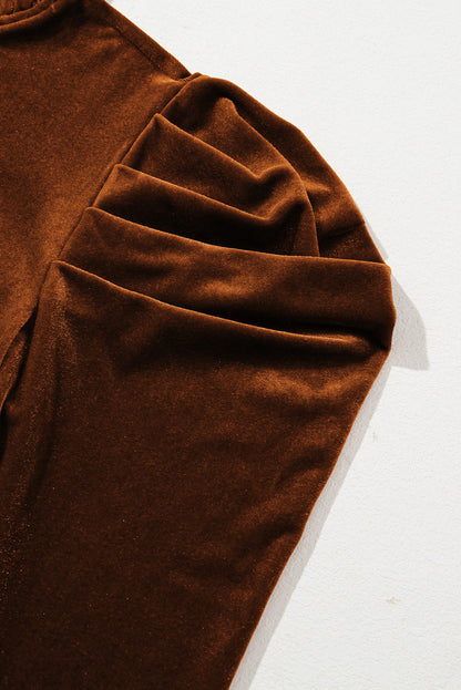 Threaded Pear Josephine Puff Sleeve Velvet Top
