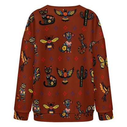 Baha Ranch Colores de Mexico Talavera Floral Animals Drop Shoulder Cardigan