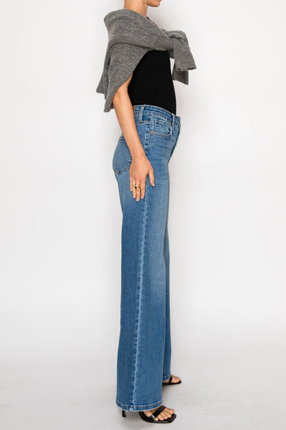 Reese Tummy Control Relaxed High Rise Palazzo Jeans