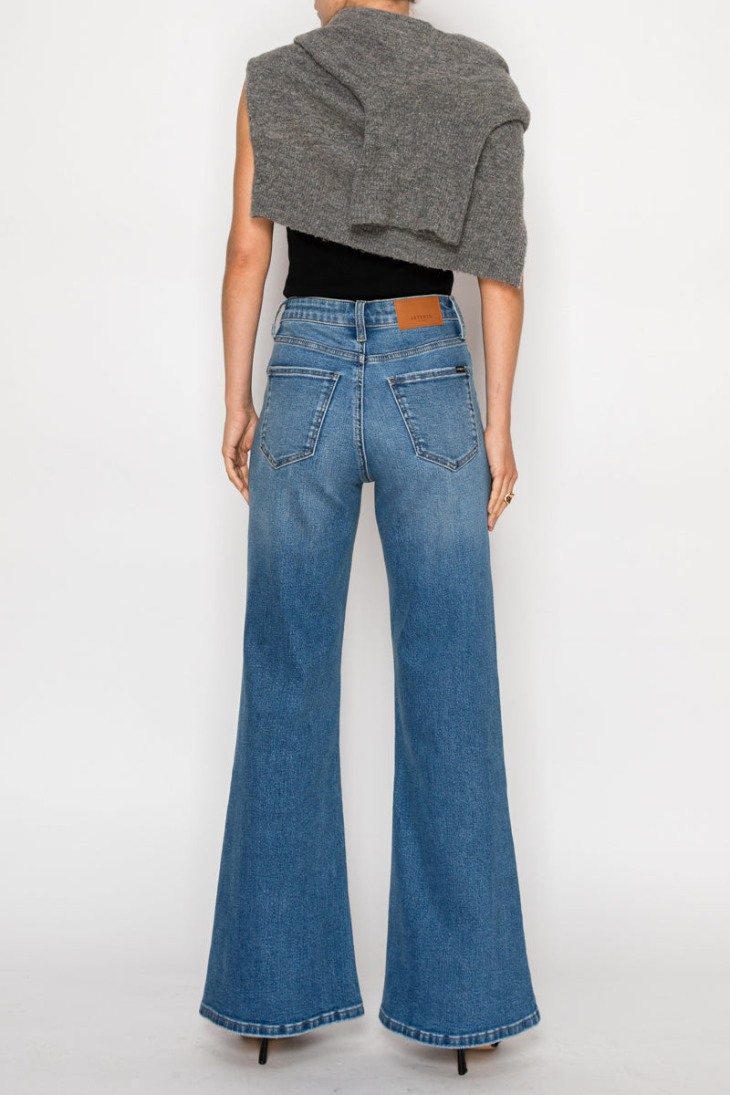 Reese Tummy Control Relaxed High Rise Palazzo Jeans