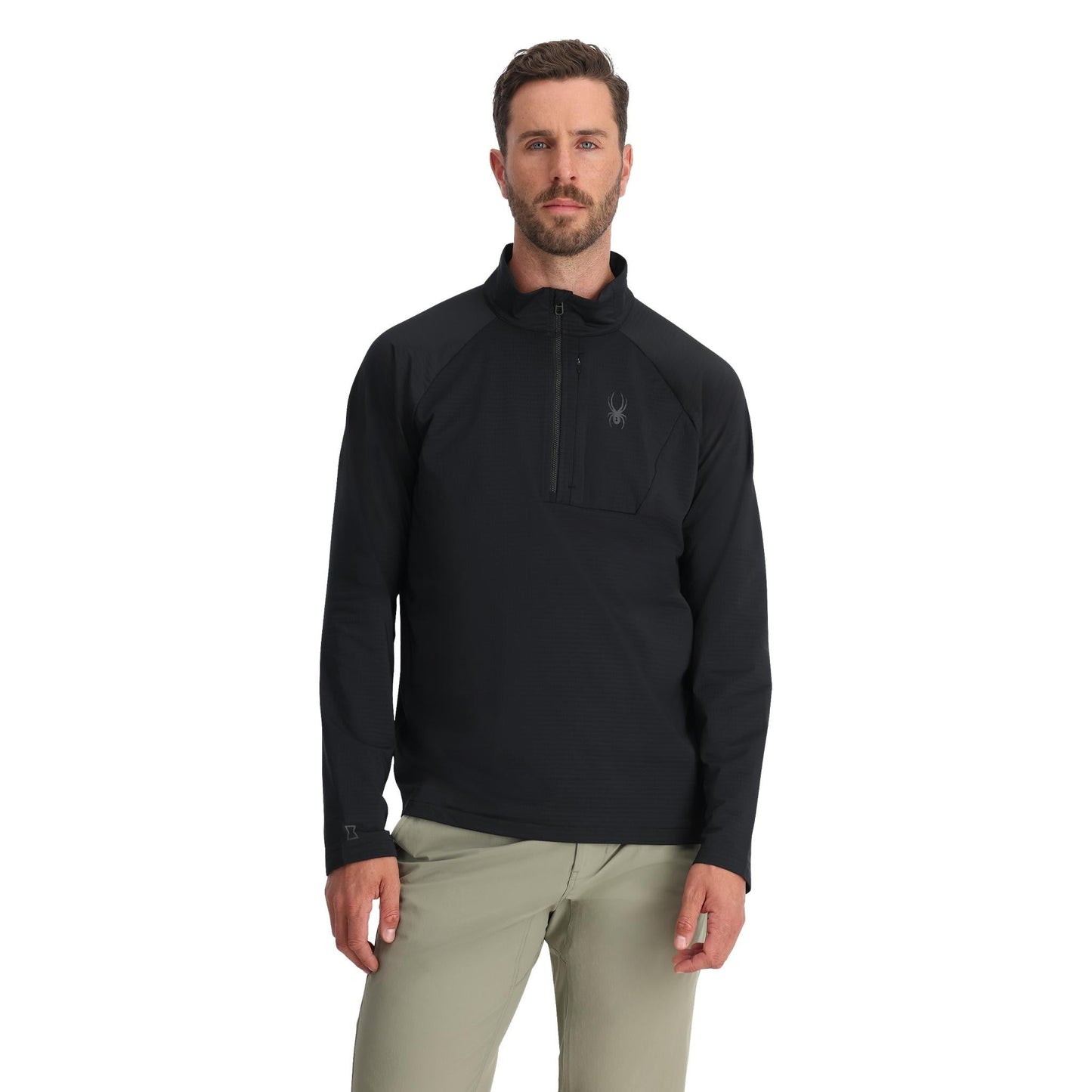 Spyder Men's Gridweb Fleece Half Zip Jacket - Black