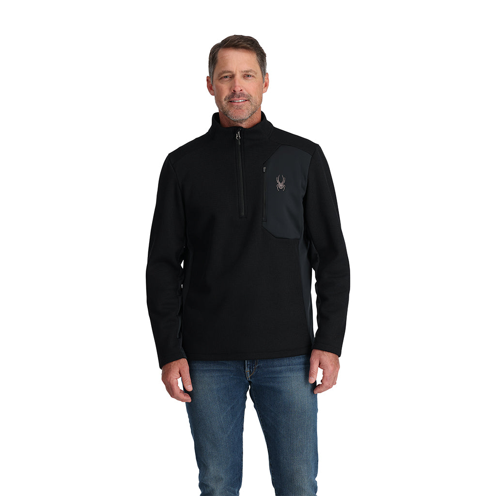 Spyder Men's Bandit Half Zip Fleece Jacket - Black