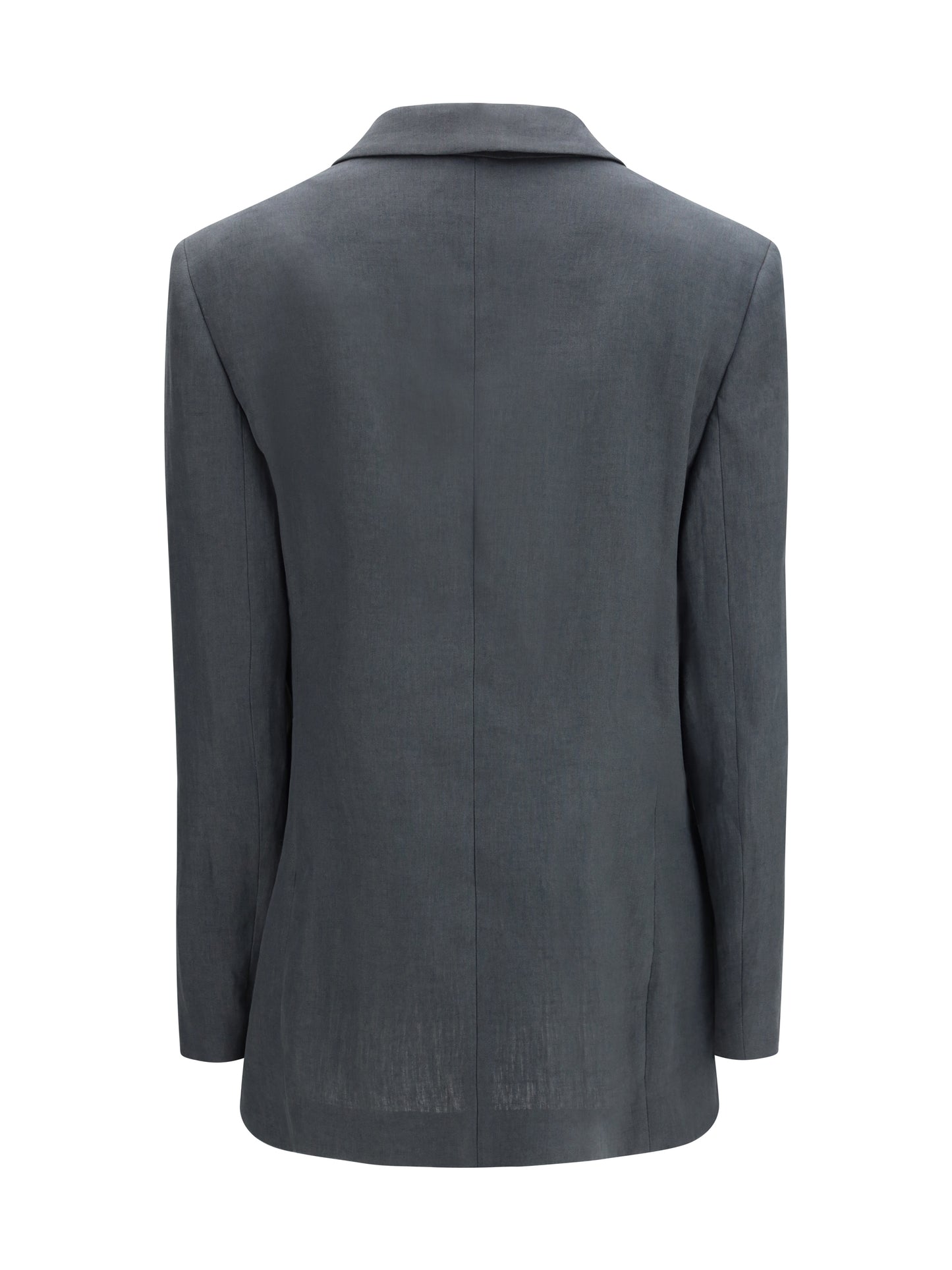 Single-Breasted Linen Jacket Dark Shadow