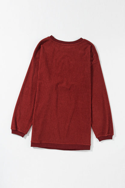 Threaded Pear Araceli Ribbed Corduroy Oversized Sweatshirt