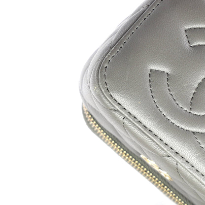 Classic Top Handle Vanity Case with Chain Quilted Lambskin Mini