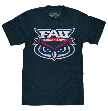 Florida Atlantic University Owls T-Shirt - Denim Blue Heather