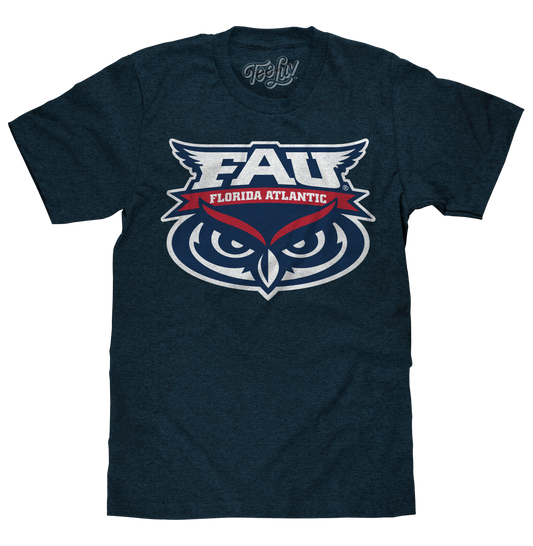 Florida Atlantic University Owls T-Shirt - Denim Blue Heather