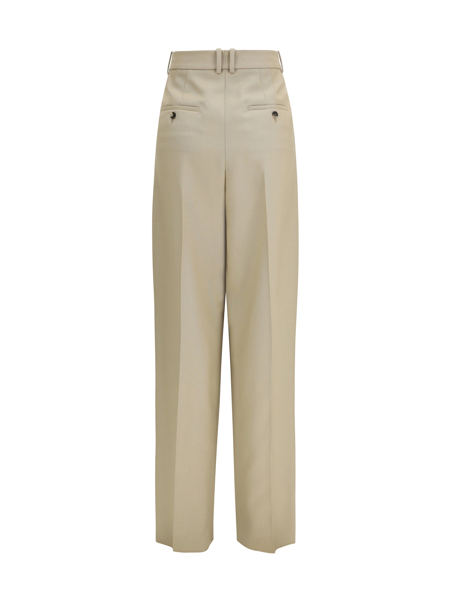 Tailored Trousers Wool and Silk-Canvas Mustard
