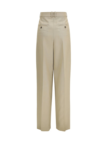 Tailored Trousers Wool and Silk-Canvas Mustard