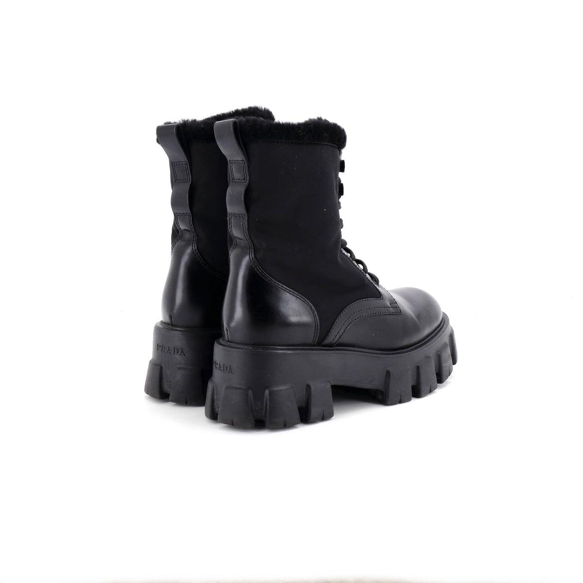 Monolith Combat Boots Nylon and Leather with Shearling
