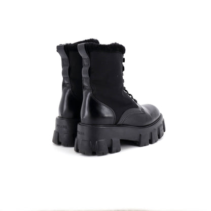 Monolith Combat Boots Nylon and Leather with Shearling