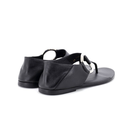Women's Ring Flat Sandals Leather