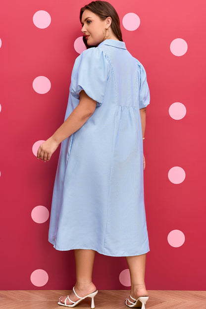 Threaded Pear Julieta Detail Collar Midi PLUS Dress