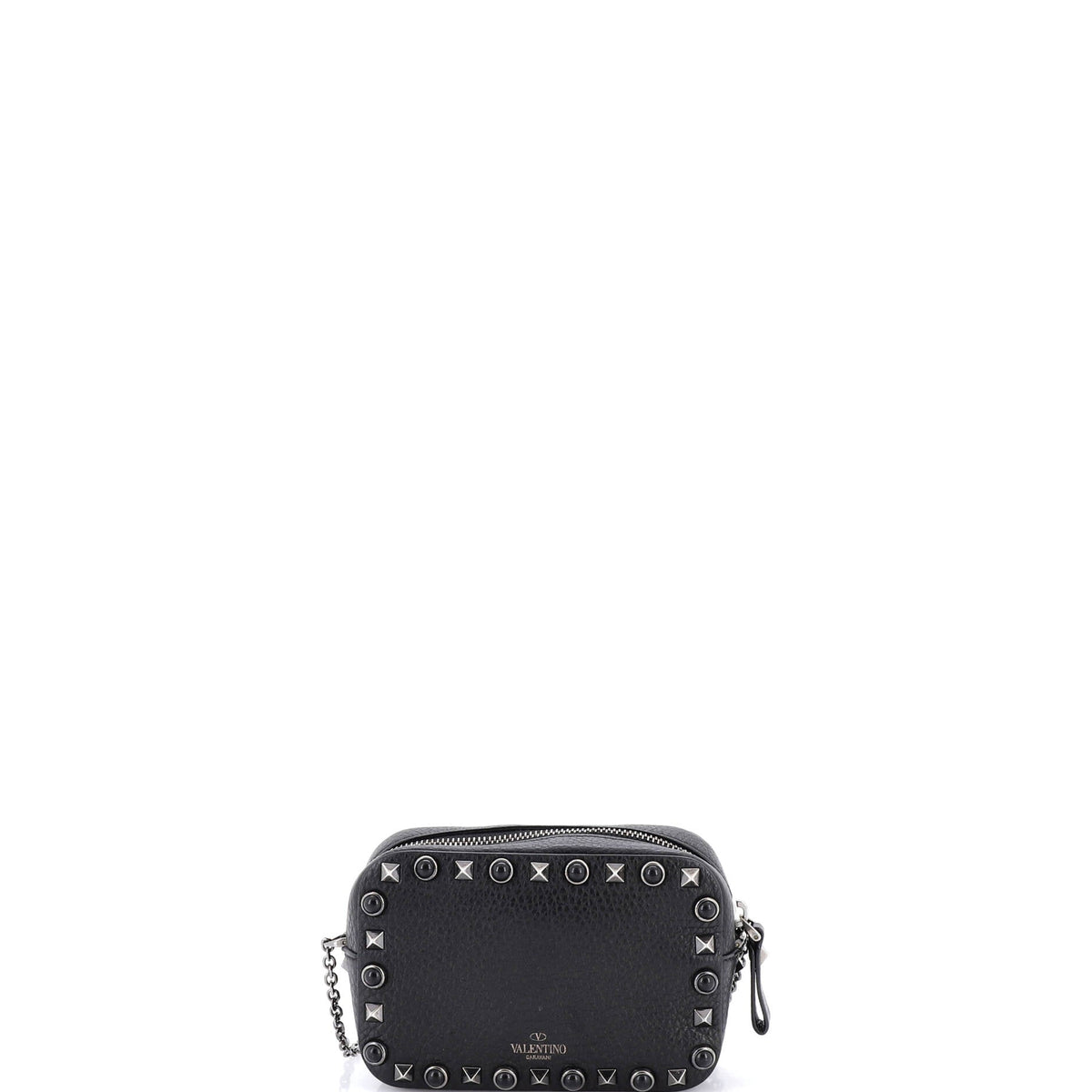 Rolling Rockstud Camera Crossbody Bag Leather with Cabochons