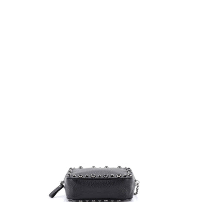 Rolling Rockstud Camera Crossbody Bag Leather with Cabochons