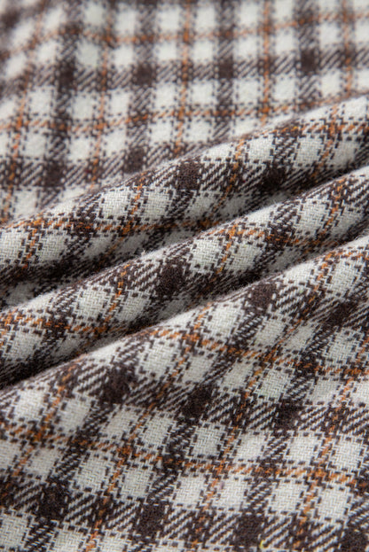 Threaded Pear Ava Flap Patchwork Plaid Shacket