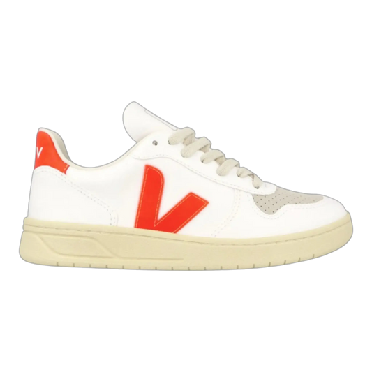 Veja V-10 Women Sneakers White/Orange Fluo