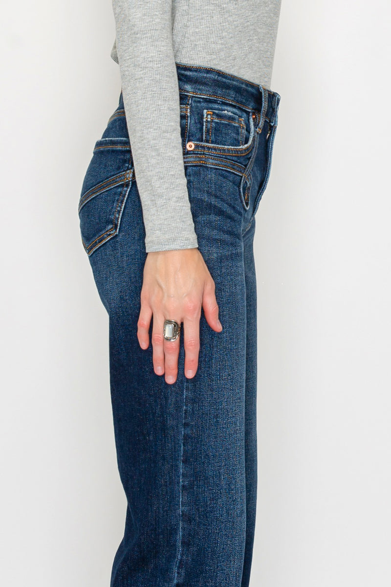 Tummy Control Western High Rise Straight Leg Jeans