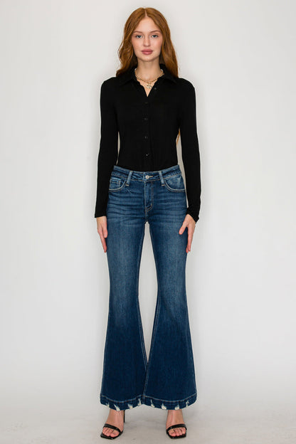 Mia Mid Rise Super Flare Jeans