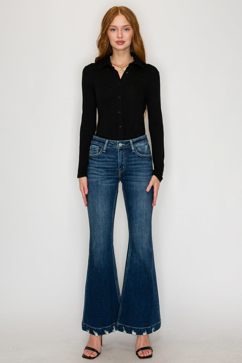 Mia Mid Rise Super Flare Jeans