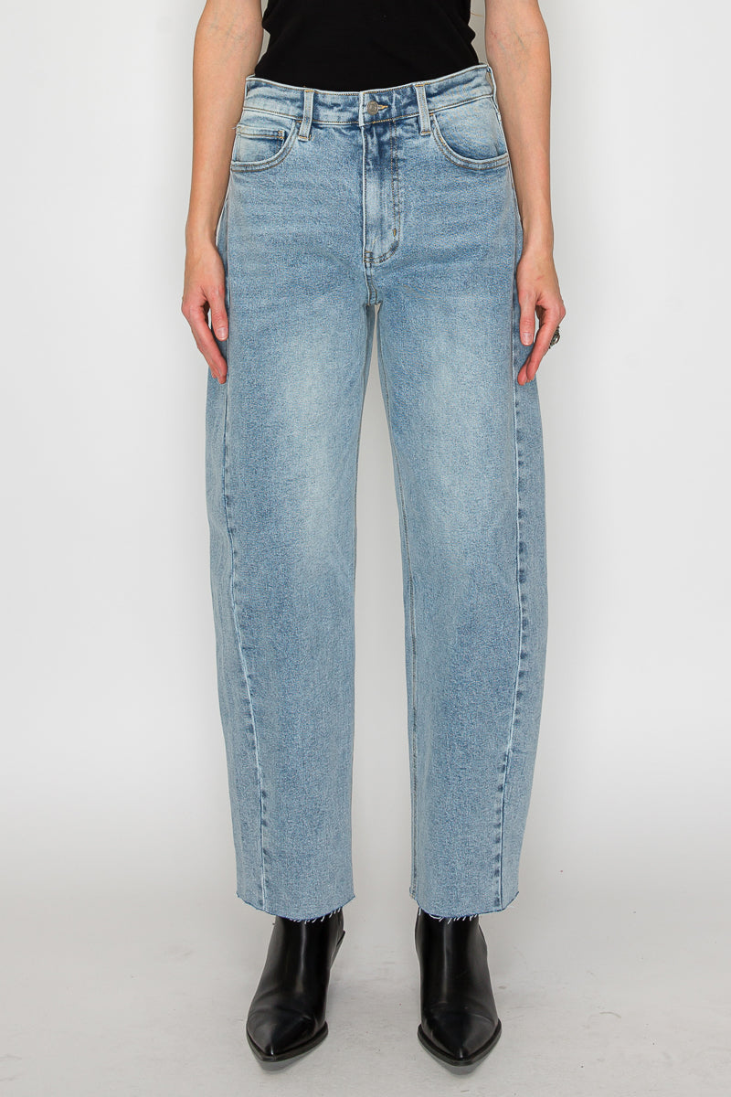 Harlow High Waisted Barrel Jeans Blue by Artemis