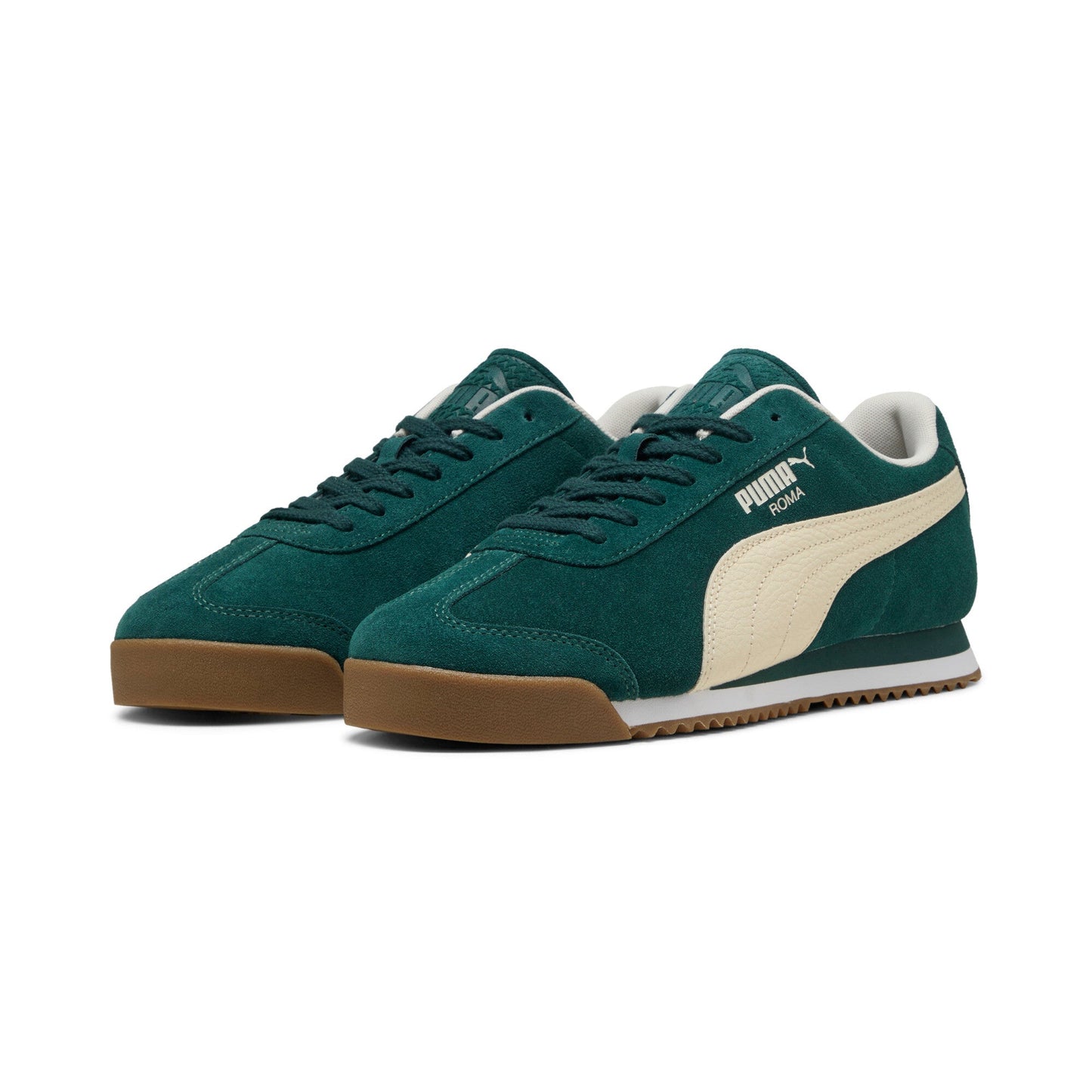 Puma Mens Roma Suede Green Terrain Alpine Snow