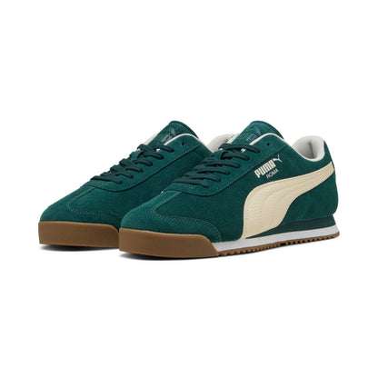 Puma Mens Roma Suede Green Terrain Alpine Snow