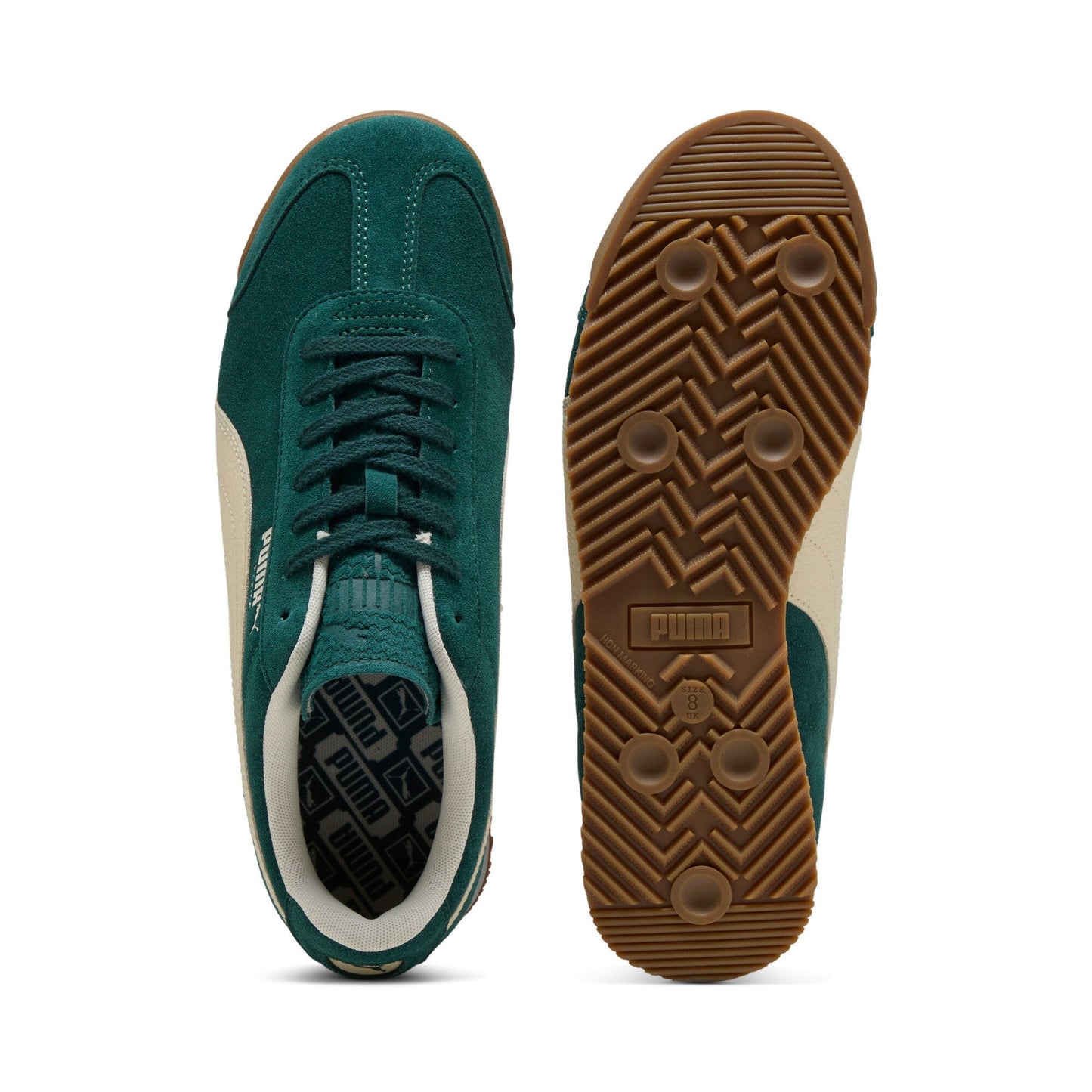 Puma Mens Roma Suede Green Terrain Alpine Snow