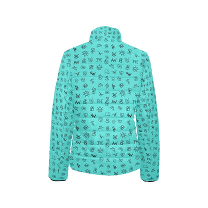 Turquoise Cattle Brands Women's Puffy Bomber Jacket