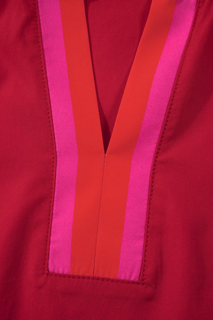 Threaded Pear Luciana Ruffled Short Sleeve Blouse