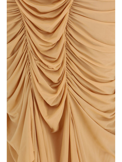 Draped Long Dress Pink
