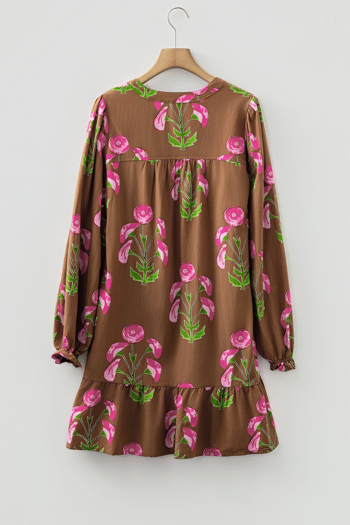 Threaded Pear Kelly Hem Puff Sleeve Dress