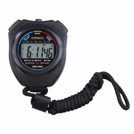 Prime Goods 2PCS SET Digital Stopwatch Sports Counter Chronograph Date Timer Odometer Watch - Black
