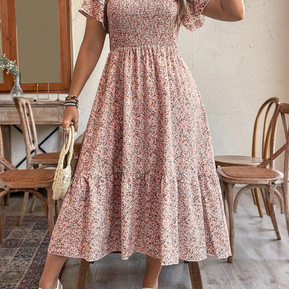 Plus Size Backless Midi Dress – Elegant Pleated Summer Party Dress