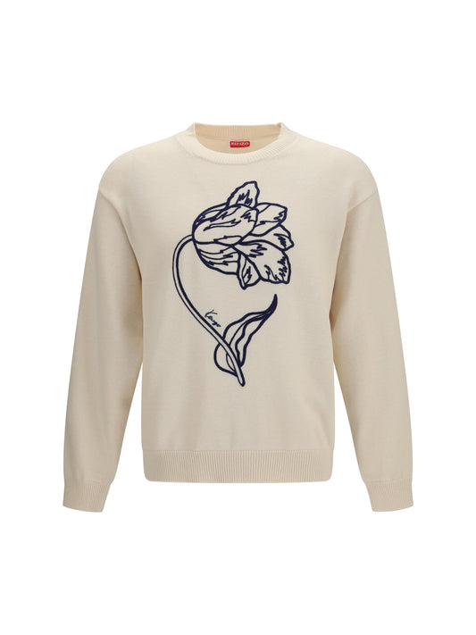 Sweater Tulip Off-White Wool-Cotton
