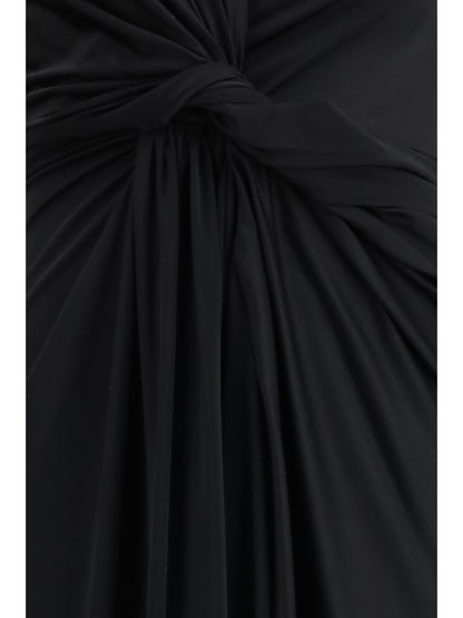 Dress Draped Midi Black