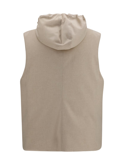 Wool Down Vest Sand/Panama
