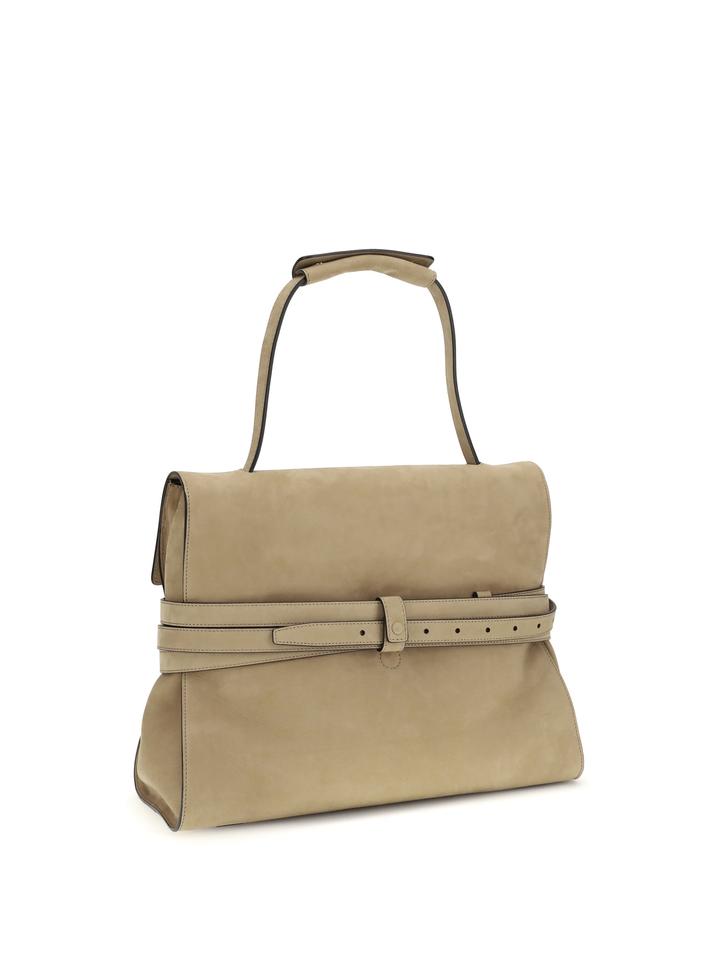 Handbag Tie Me Ecru Calf Leather