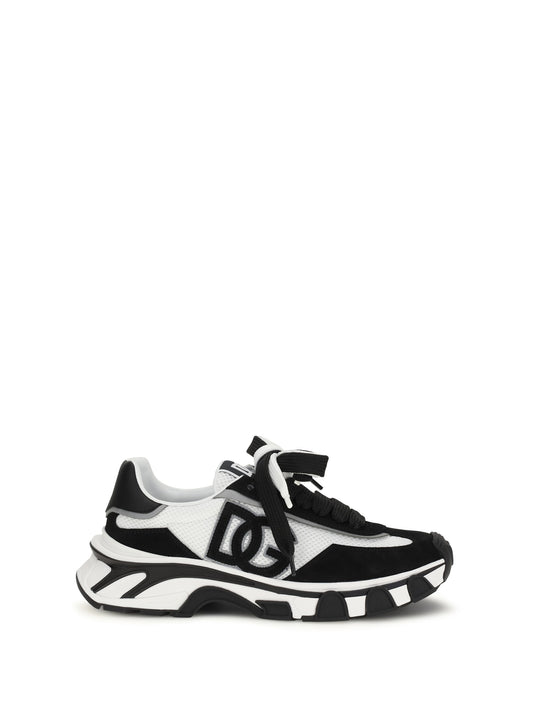 Sneakers Leather and Mesh White/Black