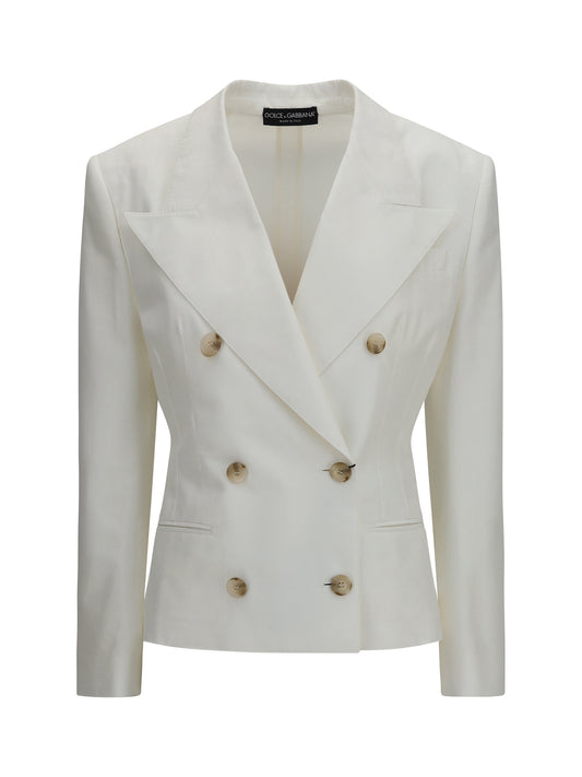 Double-Breasted Blazer Optical White