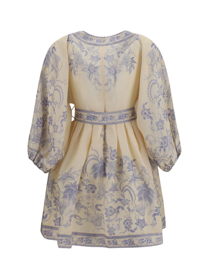 Mini Dress Indra Plunge Cream Lilac