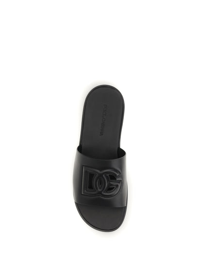 Sandals Embossed Logo Black