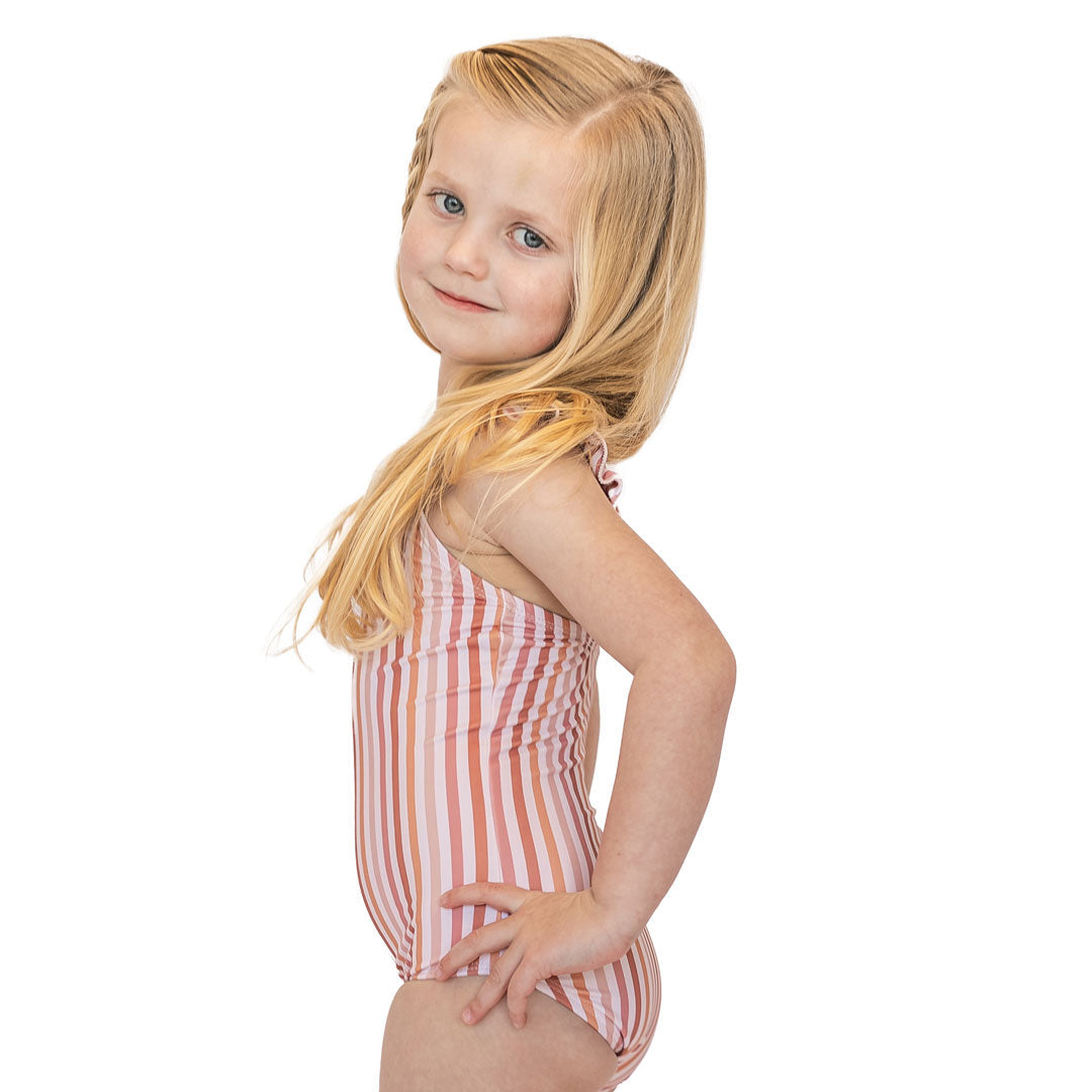 Ruffle Strap One Piece Swimsuit (Girls)